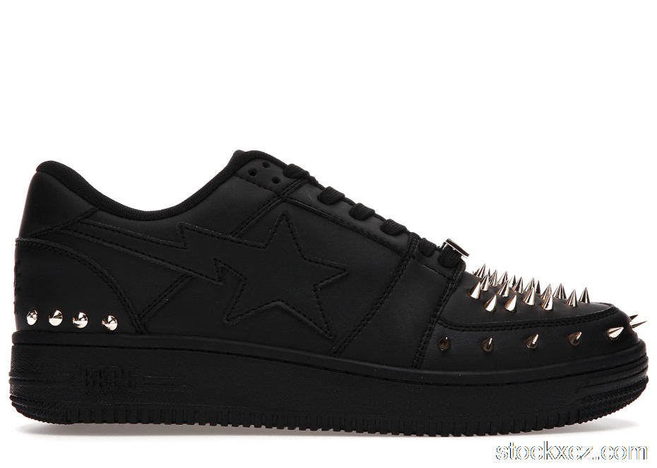 Outlet A Bathing Ape Bape Sta Low Black Gold Studded