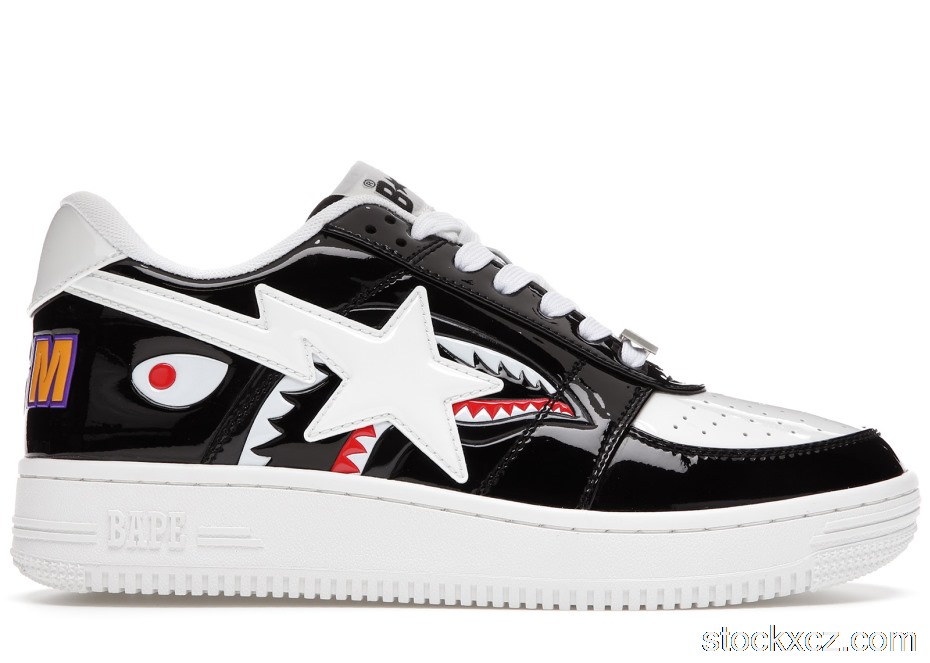 Outlet A Bathing Ape Bape Sta Low Color Block Shark Black