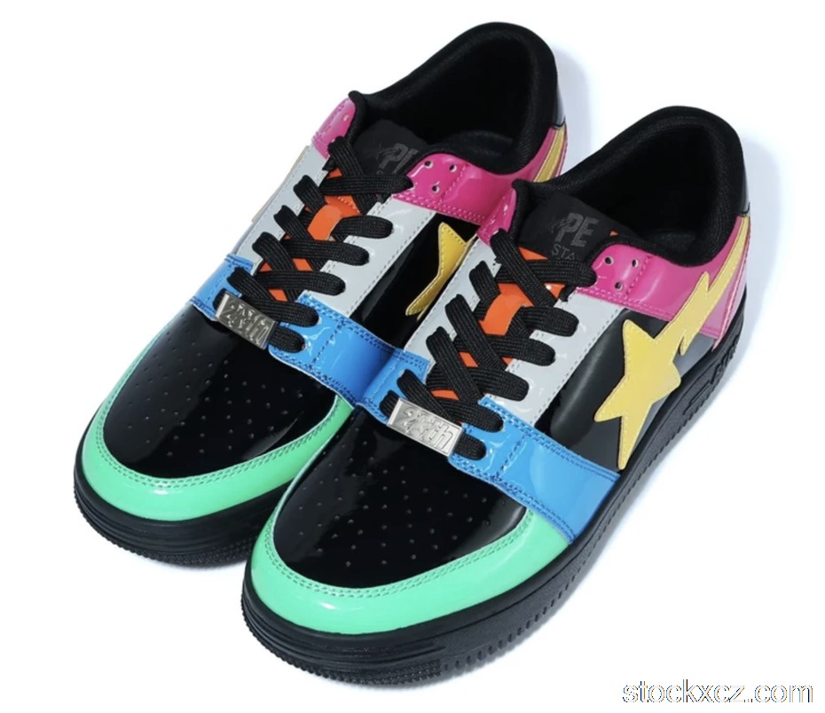 Outlet A Bathing Ape Bape Sta Low Crazy Black 1G80191012 BLK
