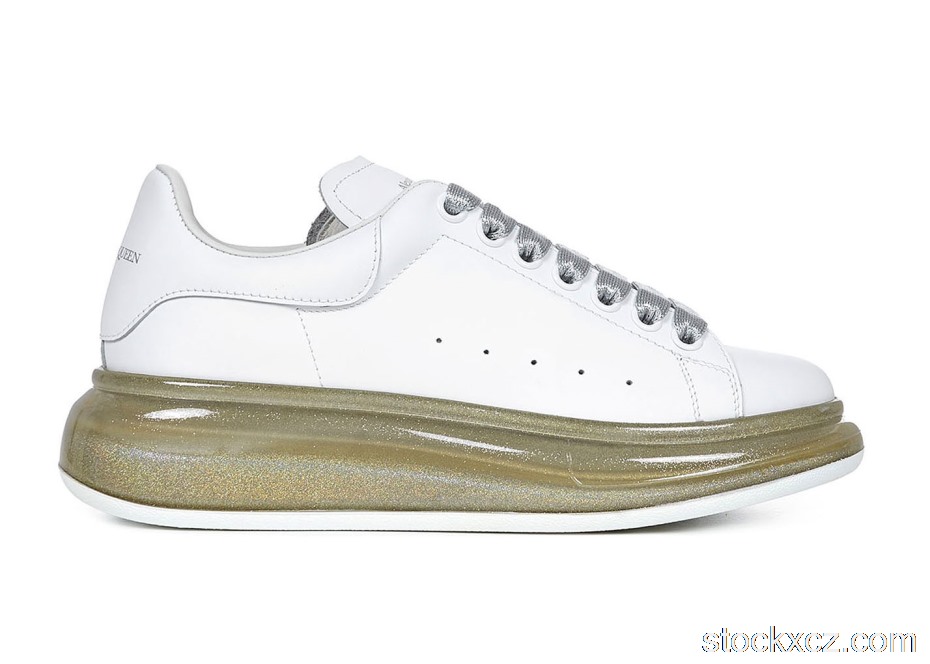 Outlet Alexander McQueen Court Trainers Gold Translucent 634151WHWKV9596
