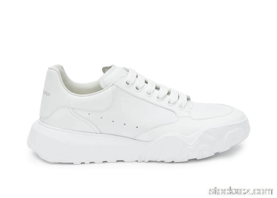 Outlet Alexander McQueen Court Trainers White Leather 634619WIA989000
