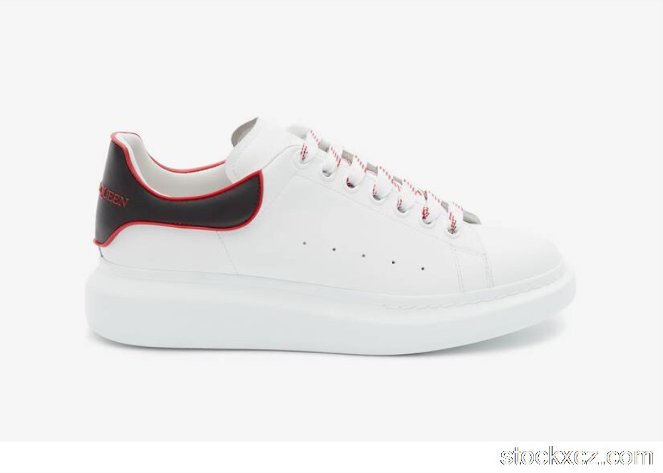 Outlet Alexander McQueen Oversized White Black Red Outline 625156WHXMT9183