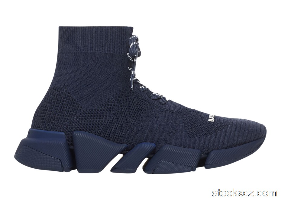 Outlet Balenciaga 2.0 Lace Up Recycled Dark Blue 617258W2DB14909