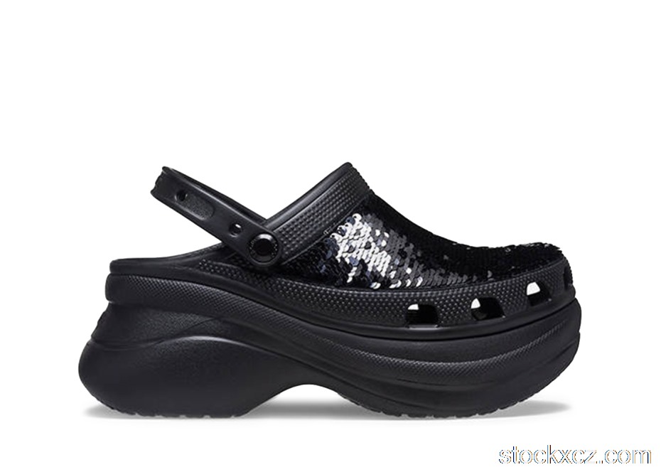 Outlet Crocs Classic Bae Clog Sequin Black