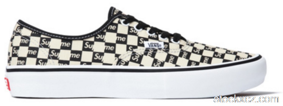 Outlet Vans Authentic Supreme Black Checker Logo VN000Q0DJLW