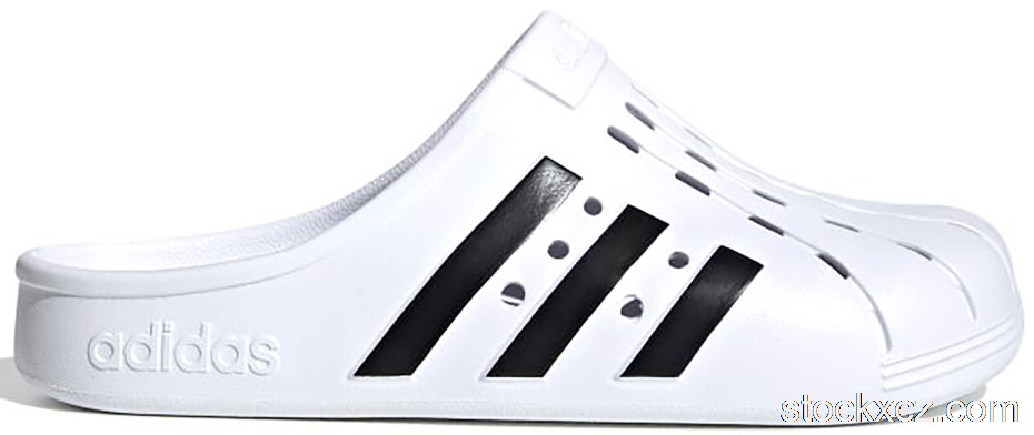 Outlet adidas Adilette Clog White Black FY8970